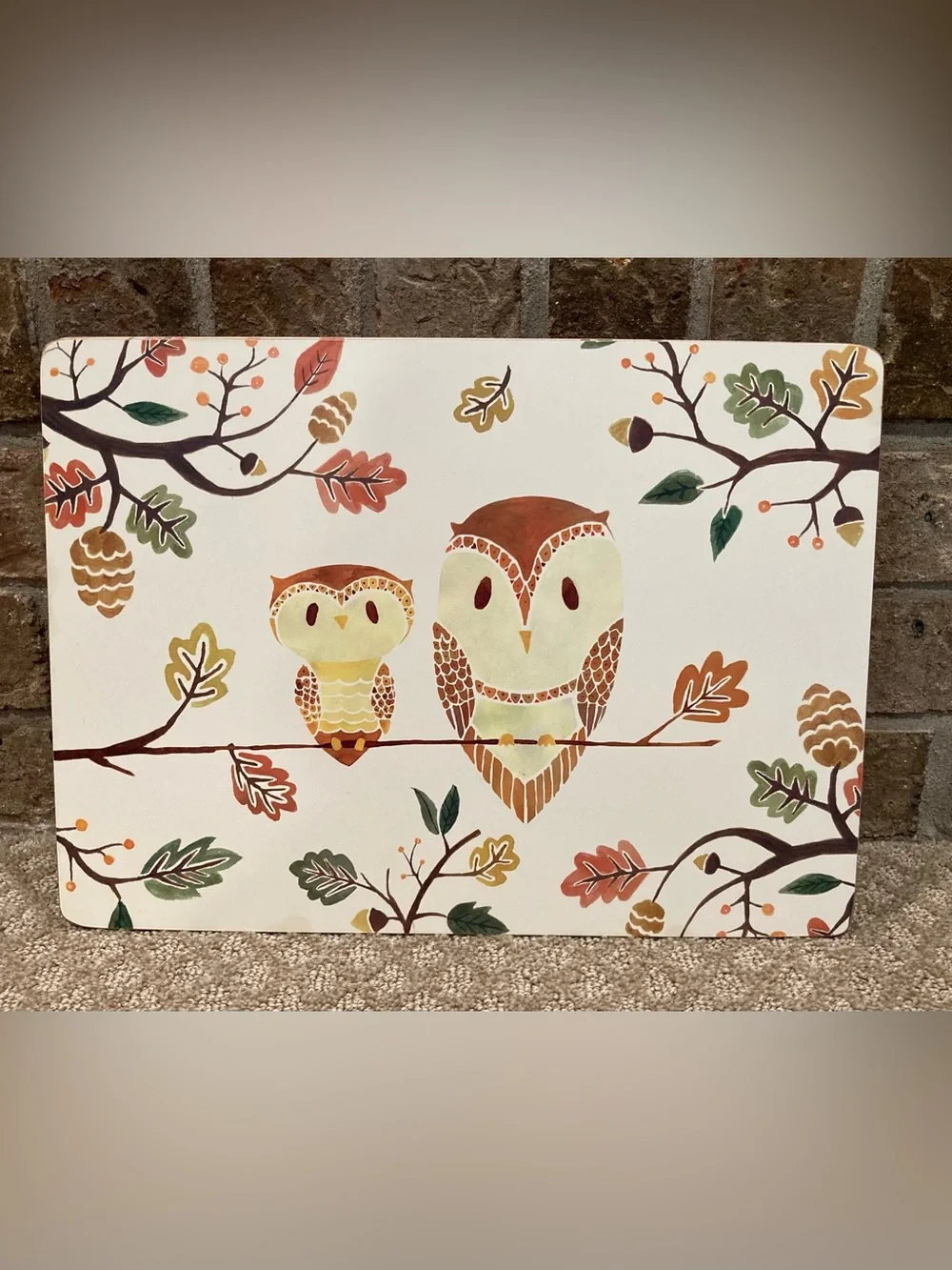 Owl & Fall Theme 5Mm Cork-Back Board Placemats